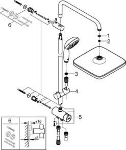 GROHE QuickFix Vitalio Start 250 Regendouche - □ 25 Cm - Vierkant - Zonder Kraan - Chroom -Mooie Badkamer 1011x1200 1