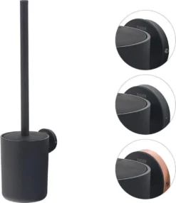 Tiger Urban Toiletaccessoireset - Toiletborstel Met Houder - Toiletrolhouder Met Klep - Handdoekhaak - Zwart -Mooie Badkamer 1035x1200