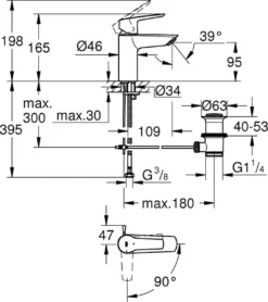 GROHE QuickFix Start Waterbesparende Wastafelkraan - Met EcoJoy® - Incl. Pop-up Waste - Chroom - 31137002 15 GROHE QuickFix Start Waterbesparende Wastafelkraan - Met EcoJoy® - Incl. Pop-up Waste - Chroom - 31137002 -Mooie Badkamer 1067x1200 2