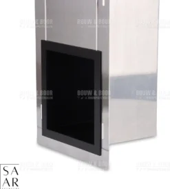 SAAR -Inbouw Toilet Reserve Rolhouder RVS - Met - MAT ZWART - Inzetstuk , (uitneembaar) -72 X 20 X 13 Cm - Inbouwdiepte 12 Cm -Mooie Badkamer 1083x1200