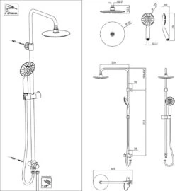Tiger Luvia Doucheset - Regendouche Ø 20 Cm - Handdouche Ø 12 Cm - 2 Standen - Chroom -Mooie Badkamer 1098x1200 1