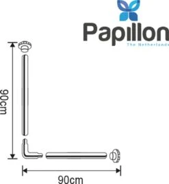 Papillon Douchegordijnstang - 90x90 Cm - Aluminium - Wit 8 Papillon Douchegordijnstang - 90x90 Cm - Aluminium - Wit -Mooie Badkamer 1107x1200 1