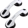 2 Stuks Minismus Douche Toilet Handgreep Met Zuignap Badkamer - Geschikt Voor Douche En Toilet - Vochtbestendig - Veiligheidsgreep - Handvat Voor Ouderen En Kinderen - 30 CM
