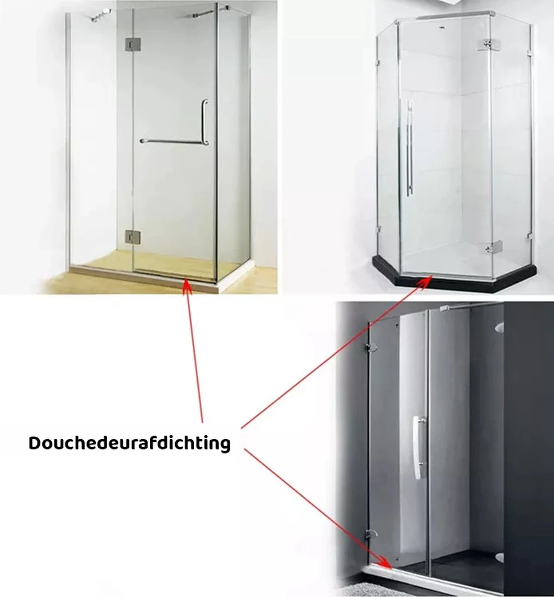 Minismus Douchedeurafdichting Met Waterkering (2 Strips Van 1 Meter, Makkelijk Inkortbaar) - Waterstopper Geschikt Voor Glas Van 6 Tot 8 Mm - Douchedorpel - Lekstrip Voor Horizontale Bevestiging 4 Minismus Douchedeurafdichting Met Waterkering (2 Strips Van 1 Meter, Makkelijk Inkortbaar) - Waterstopper Geschikt Voor Glas Van 6 Tot 8 Mm - Douchedorpel - Lekstrip Voor Horizontale Bevestiging - Afbeelding 4