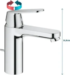 GROHE Eurosmart Cosmopolitan Wastafelkraan - Met EcoJoy - Trekwaste - Chroom - 2339600E -Mooie Badkamer 1119x1200 1
