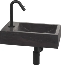 Saqu Tube - Fonteinkraan - Wastafelkraan Voor Het Toilet - Koudwaterkraan - Mat Zwart - C-uitloop -Mooie Badkamer 1121x1200 2