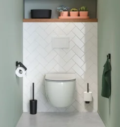 Tiger Carv - Toiletrolhouder Met Klep - Zwart -Mooie Badkamer 1142x1200