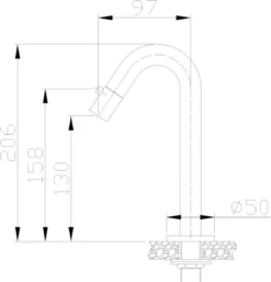 Saqu Tube - Fonteinkraan - Wastafelkraan Voor Het Toilet - Koudwaterkraan - Mat Zwart - C-uitloop -Mooie Badkamer 1155x1200 2