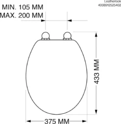 Tiger Leatherlook - Toiletbril - WC Bril - MDF - Zwart -Mooie Badkamer 1166x1200