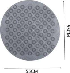 Merkloos TDR-Antislip Mat - 55x55CM - Rond - Grijs - Badmat Badkamer - Douchemat - Badkamermat - Antislipmat Voor Douche -Mooie Badkamer 1167x1200 2