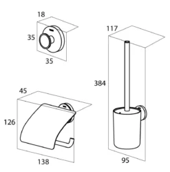 Tiger Urban Toiletaccessoireset - Toiletborstel Met Houder - Toiletrolhouder Met Klep - Handdoekhaak - Zwart -Mooie Badkamer 1192x1200
