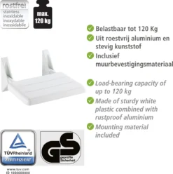 WENKO Douchezitje Secura Opklapbaar - Douchestoel -Mooie Badkamer 1195x1200 7