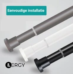 Douchestang Uitschuifbaar 70 - 110 Cm | Douchegordijn Stang | Zwart | Kledingroede Verstelbaar | Ophangsysteem | Kledingstang -Mooie Badkamer 1196x1200 8