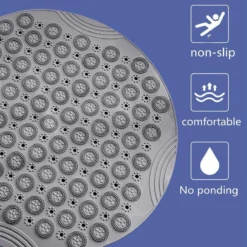 Merkloos TDR-Antislip Mat - 55x55CM - Rond - Grijs - Badmat Badkamer - Douchemat - Badkamermat - Antislipmat Voor Douche -Mooie Badkamer 1198x1200 12