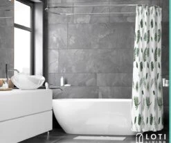 Loti Living Douchegordijn Anti Schimmel – Blaadjes - Inclusief Ringen – Waterdicht - Polyester - Douchegordijn 180x200 Cm -Mooie Badkamer 1200x1000 15