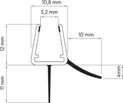Sealskin Douchedeurafdichting Met Waterkering - Glasdikte 6 Tot 8 Mm - Lekstrip - Douchedorpel - Douchestrip - Waterstopper -Mooie Badkamer 1200x1004 3