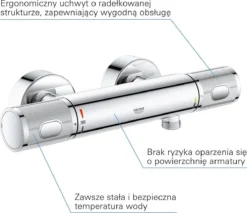 GROHE Precision Feel Thermostatische Douchekraan - EcoJoy - CoolTouch - Incl. Koppelingen - Chroom -Mooie Badkamer 1200x1036