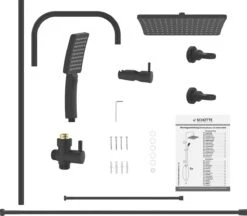 SCHÜTTE Mallorca Douchesysteem - Regendouche - 95 Cm Stang - Wandhouder In Hoogte Verstelbaar - Mat Zwart 14 SCHÜTTE Mallorca Douchesysteem - Regendouche - 95 Cm Stang - Wandhouder In Hoogte Verstelbaar - Mat Zwart -Mooie Badkamer 1200x1050 2