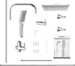 SCHÜTTE Mallorca Douchesysteem - Regendouche - 95 Cm Stang - Wandhouder In Hoogte Verstelbaar - Chroom -Mooie Badkamer 1200x1056 3