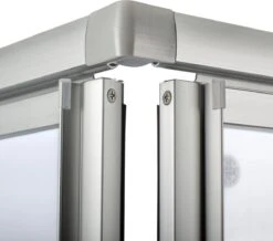 Schulte Douchecabine - Sunny Hoekinstap Met Schuifdeuren - Groot Verstelbereik 73,5 Tot Max. 88,5 Cm Hoogte 180 Cm - Zilverkleur Profiel- Veiligheidsglas Met Een Streepdecor - Montage Op Douchebak Of Direct Op De Douchevloer. -Mooie Badkamer 1200x1060 3