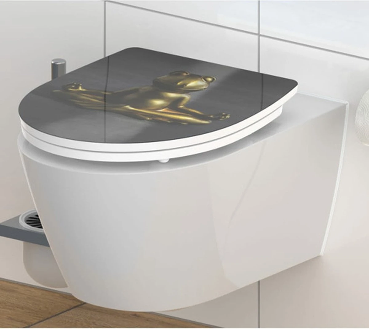 SCHÜTTE WC-Bril 82581 RELAXING FROG - High Gloss - Duroplast - Soft Close - Afklikbaar - RVS-Scharnieren - Decor - 1-zijdige Print 10 SCHÜTTE WC-Bril 82581 RELAXING FROG - High Gloss - Duroplast - Soft Close - Afklikbaar - RVS-Scharnieren - Decor - 1-zijdige Print - Afbeelding 10