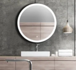 LOMAZOO Badkamerspiegel Met LED Verlichting - Badkamer Spiegel - Spiegel Badkamer - Spiegel Douche - Verwarming Anti Condens - 100 Cm Rond [DETROIT] -Mooie Badkamer 1200x1106 2