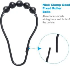 BOTC Gordijnringen - 12 Stuks Gordijn Haken - Gordijnhaken- RVS Gordijn Ringen Voor Gordijn Roede - Zwart -Mooie Badkamer 1200x1135 2