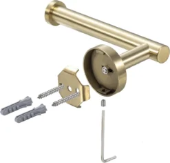 Toiletrol Houder Goud - WC Rol Houder Messing - Inclusief Montageset -Mooie Badkamer 1200x1145