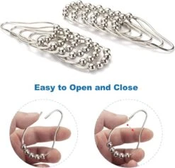 BOTC Gordijnringen - 12 Stuks Gordijn Haken - Gordijnhaken- RVS Gordijn Ringen Voor Gordijn Roede - Sliver -Mooie Badkamer 1200x1149 3