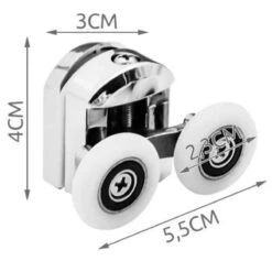 T.R. Goods - Douchedeur Wielen Set Van 8 Stuks Verchroomd - Roestvrij Verchroomd - Reserve Douche Deur Rollers Geleiders Rolletjes - Schuifdeur Katrollen Douchecabine Wieltjes - Set Van 8 Stuks -Mooie Badkamer 1200x1152 8