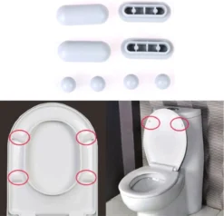 FSW-Products - 6 Stuks - WC Buffers Set - ABS - Buffer Voor Wc - Wc-bril Beschermen - Vervangbare - Closet - Closetbuffer -Mooie Badkamer 1200x1156 3