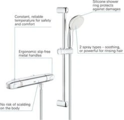 GROHE Grohtherm 1000 Thermostatische Douchekraan - 12 Cm - Chroom - 34153004 -Mooie Badkamer 1200x1161 13
