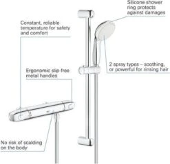 GROHE Grohtherm 1000 Thermostatische Douchekraan - 12 Cm - Chroom - 34153004 -Mooie Badkamer 1200x1161 14
