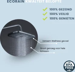 EcoRain – Regendouchekop XL 30 CM – Waterbesparende Douchekop – Hoge Druk – Rechthoekig – Groot – Regendouche - Chrome -Mooie Badkamer 1200x1165 3