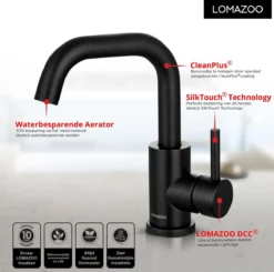 LOMAZOO Wastafelkraan Zwart Pollux - Zwarte Wastafelkraan - Badkamerkraan Zwart - Zwarte Badkamerkraan -Mooie Badkamer 1200x1190 7
