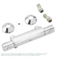 GROHE Grohtherm 800 Thermostatische Waterbesparende Douchekraan - EcoJoy® - 15 Cm - Met Koppelingen - Chroom -Mooie Badkamer 1200x1192 3