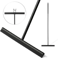 Vloertrekker Met Steel - Vloerwisser Voor In Badkamer - Watertrekker Douche - Douchewisser Zwart