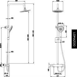 LOMAZOO Regendouche Met Thermostaatkraan - Doucheset Zwart - Regendoucheset - Zwart [COOPER] -Mooie Badkamer 1200x1195 11