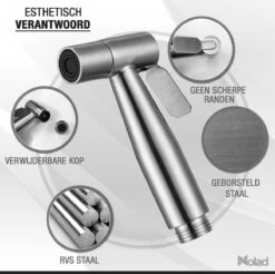 Nolad® Bidet Handdouche - Douchekoppen - Bidet - Handdouche - Zilver -Mooie Badkamer 1200x1195 7