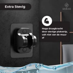 Douchekophouder Zwart Zelfklevend – Verstelbaar – Handdouchehouder – Douchekop Houder Zonder Boren -Mooie Badkamer 1200x1198 31