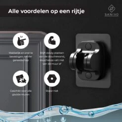 Douchekophouder Zwart Zelfklevend – Verstelbaar – Handdouchehouder – Douchekop Houder Zonder Boren -Mooie Badkamer 1200x1198 32