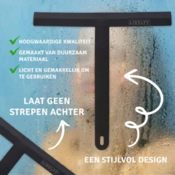 LIVELYY - Professionele Douchewisser - Raamwisser - Douche Trekker - Douchewissers - Zwart -Mooie Badkamer 1200x1199 3