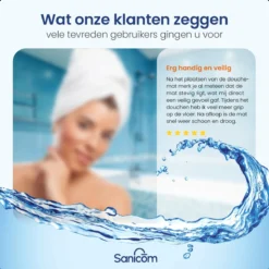 Merkloos Douchemat - Badmat Antislip - Antislipmat Douche - Antislipmat Bad - ​​Schimmelbestendig - Met Zuignappen - Wasbaar - Zwart -Mooie Badkamer 1200x1200 1189