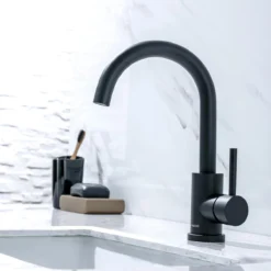 LOMAZOO Wastafelkraan Zwart Hoog Juno - Zwarte Wastafelkraan - Badkamerkraan Zwart - Zwarte Badkamerkraan -Mooie Badkamer 1200x1200 1320