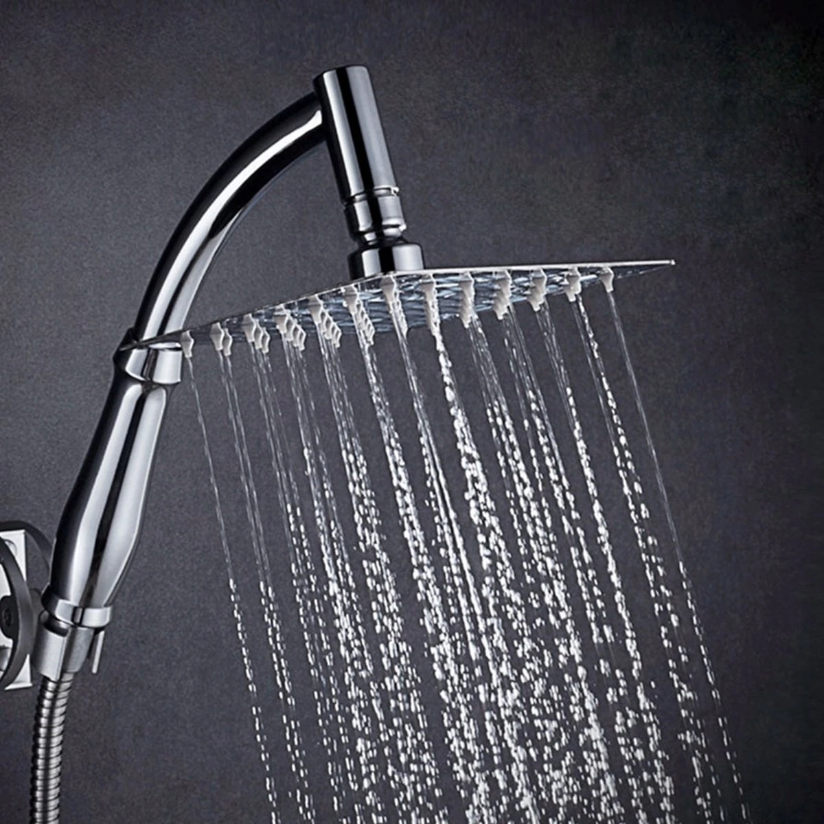 Regendouchekop XL Deluxe - ø28 Cm - Met Slang En Houder - Tijdelijk Met Cadeau - Douchekop - Regendouche - Handdouche - Hoge Druk - Roestvrij Staal - Wellness - Spa 9 Regendouchekop XL Deluxe - ø28 Cm - Met Slang En Houder - Tijdelijk Met Cadeau - Douchekop - Regendouche - Handdouche - Hoge Druk - Roestvrij Staal - Wellness - Spa - Afbeelding 9