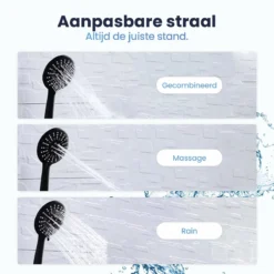 Eagle Bath & Shower - Douchekop Met Slang – Mat Zwart - 3 Functies – Handdouche – Hoofddouche -Mooie Badkamer 1200x1200 1442