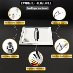 Regendouchekop Deluxe - ø 35CM - Douchekop Met Doucheslang En Douchekophouder - RVS -Mooie Badkamer 1200x1200 1447