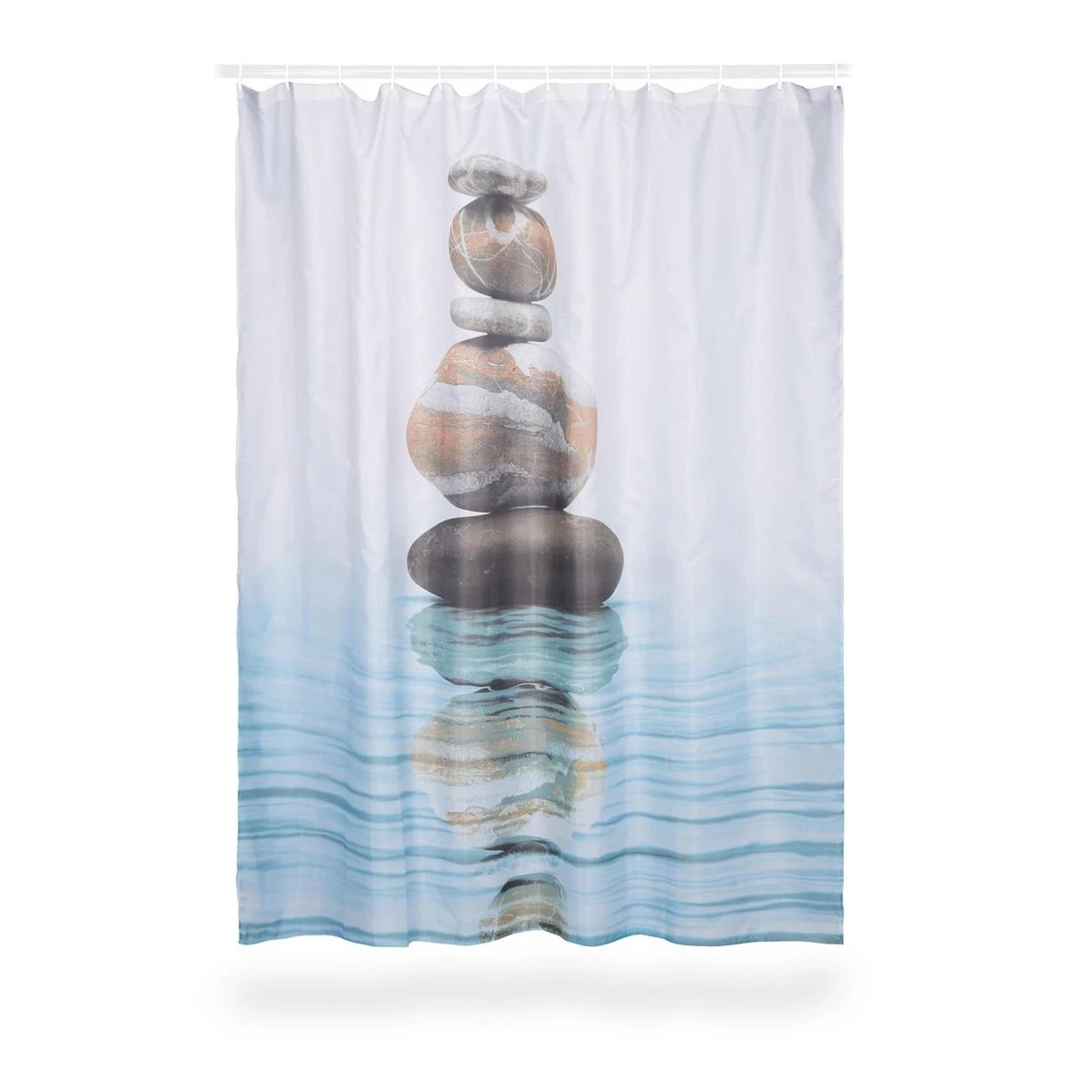 Relaxdays Douchegordijn Stenen Water 180 X 180 Cm - Anti-schimmel Badkamer Gordijn - Bad 3 Relaxdays Douchegordijn Stenen Water 180 X 180 Cm - Anti-schimmel Badkamer Gordijn - Bad - Afbeelding 3