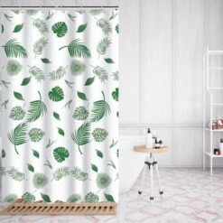 VAIVE Douchegordijn Groen 180x200 - Anti Schimmel - Douchegordijnen - Ringen -Mooie Badkamer 1200x1200 1517