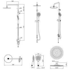 Tiger Tyne Doucheset - Regendouche Ø 22,5 Cm - Handdouche Ø 12 Cm - 3 Standen - Mat Zwart -Mooie Badkamer 1200x1200 1571